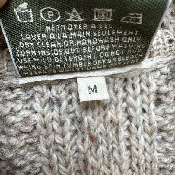 Carraig Donn Irish Wool Cable Knit Cardigan Sweater Coat M - Picture 4 of 6